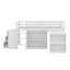 Lit mezzanine simple avec armoire à tiroirs, armoire à tablettes et bureau à tiroirs-849244445