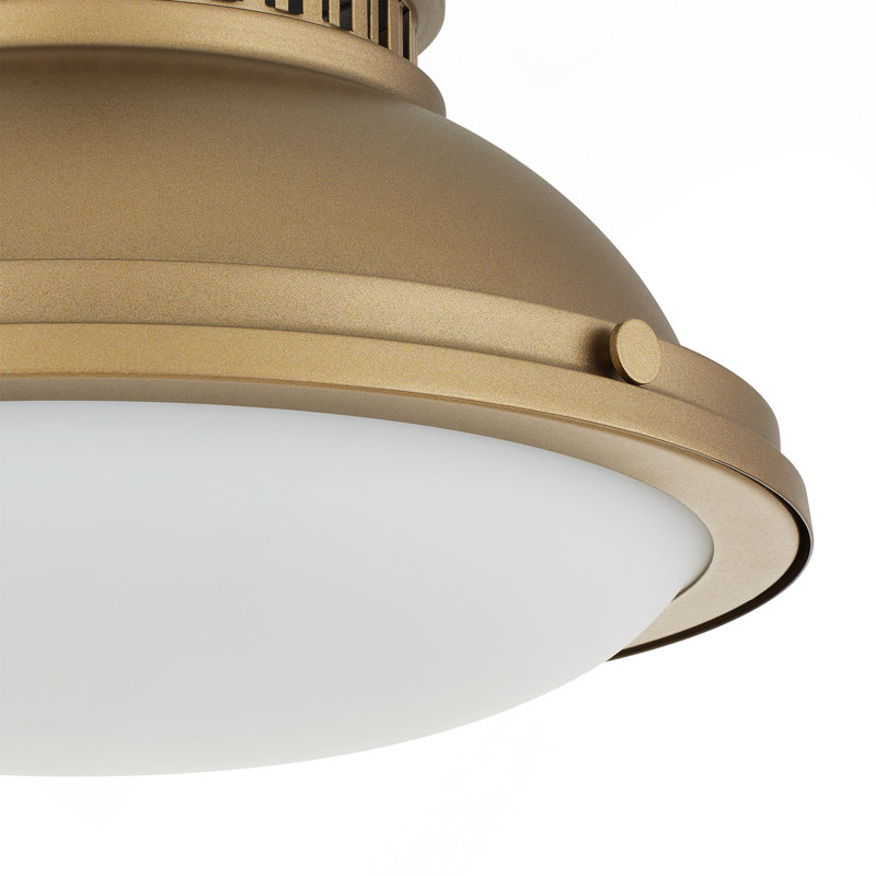 Plafonnier encastré en laiton poli 2 lumières 2 lumières, Laiton brossé