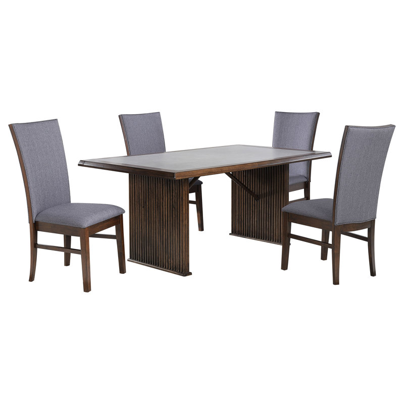 Cecelia 5-piece Rectangular Dining Table Set Brown, 5 Pieces: Table, 4 Chairs