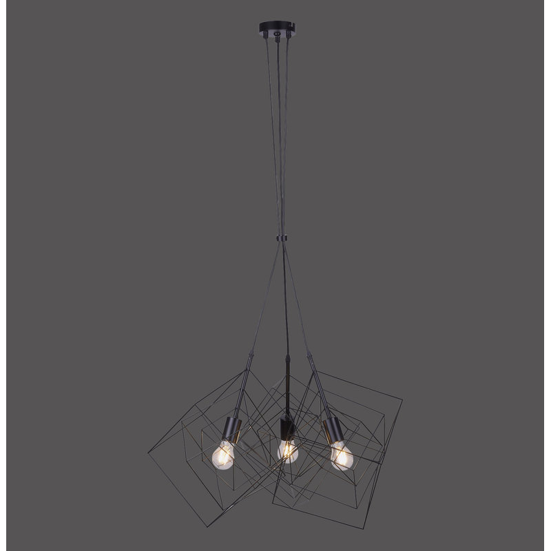 Hamlett 3 - Light Black Geometric Pendant