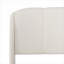 Lit plateforme très grand de style doux et incurvé, sans cadre de sommier tapissier, finition beige