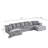 Boneless Modular Sectional Couch, U Shaped 4 Seater Free Combination Compression Sofa-469649331