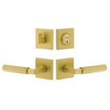 Quadrato Complete Contempo Smooth Entry Lever Set with Single Cylinder Deadbolt