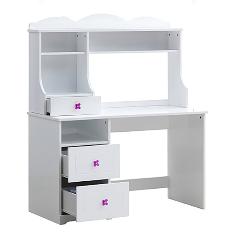 Bureau d'écriture blanc à 2 tiroirs
