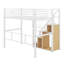 Lit mezzanine simple en métal avec escalier de rangement et garde-robe-1087105497