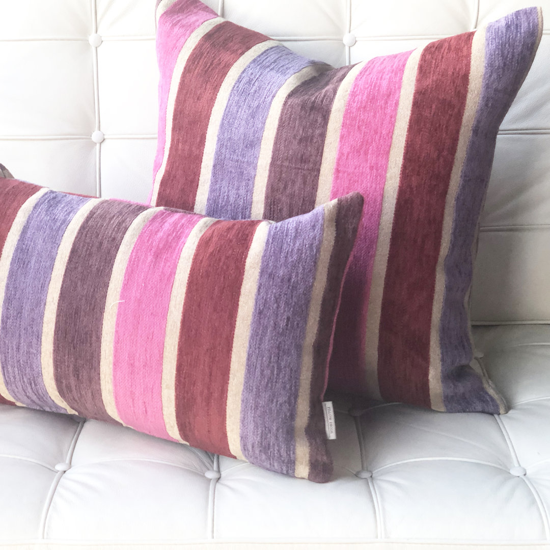 Savannah Stripes Chenille Throw Pillow Pillow Decor