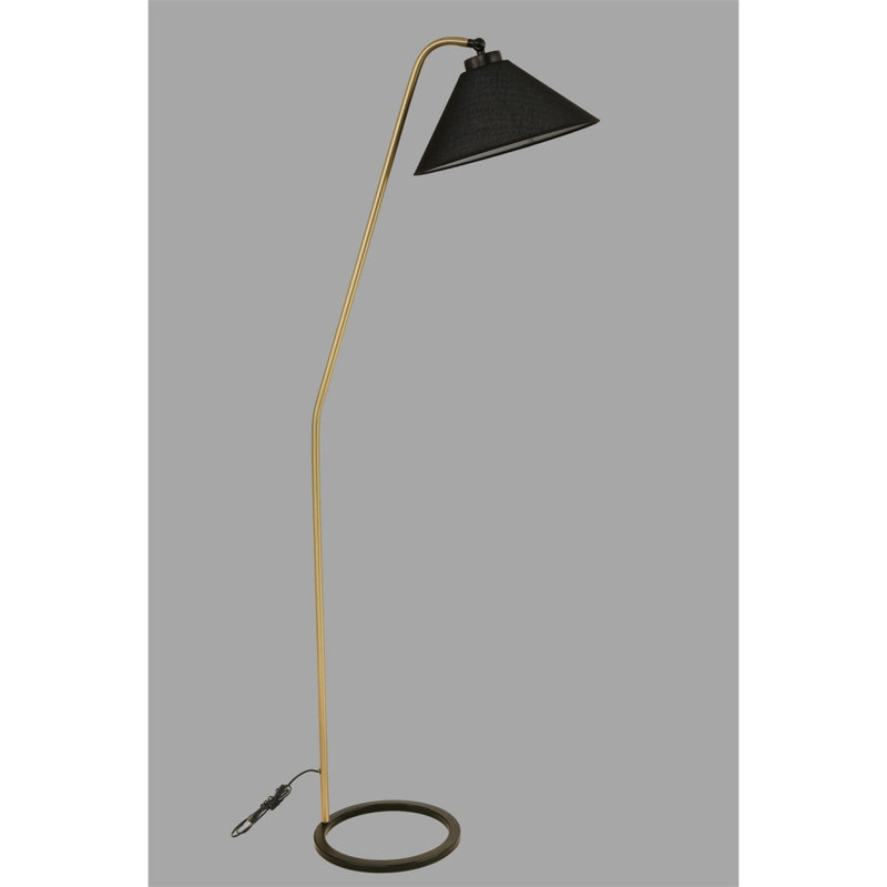 Lampe sur pied moderne avec structure en métal Luro, finition noire, hauteur 61,0 po Luro | Douille E27, 60 watts maximum | Peinture électrostatique durable séchée au four | Éclairage élégant pour le salon, la chambre à coucher, le bureau et les espaces contemporains