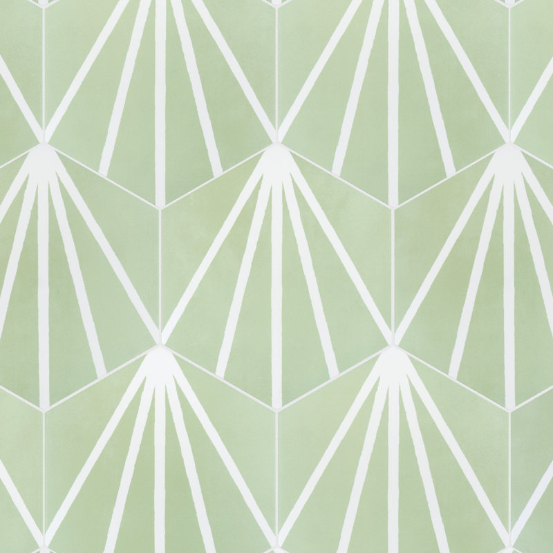 Horizon 7-3/4" x 9" Porcelain Wall & Floor Tile, Green