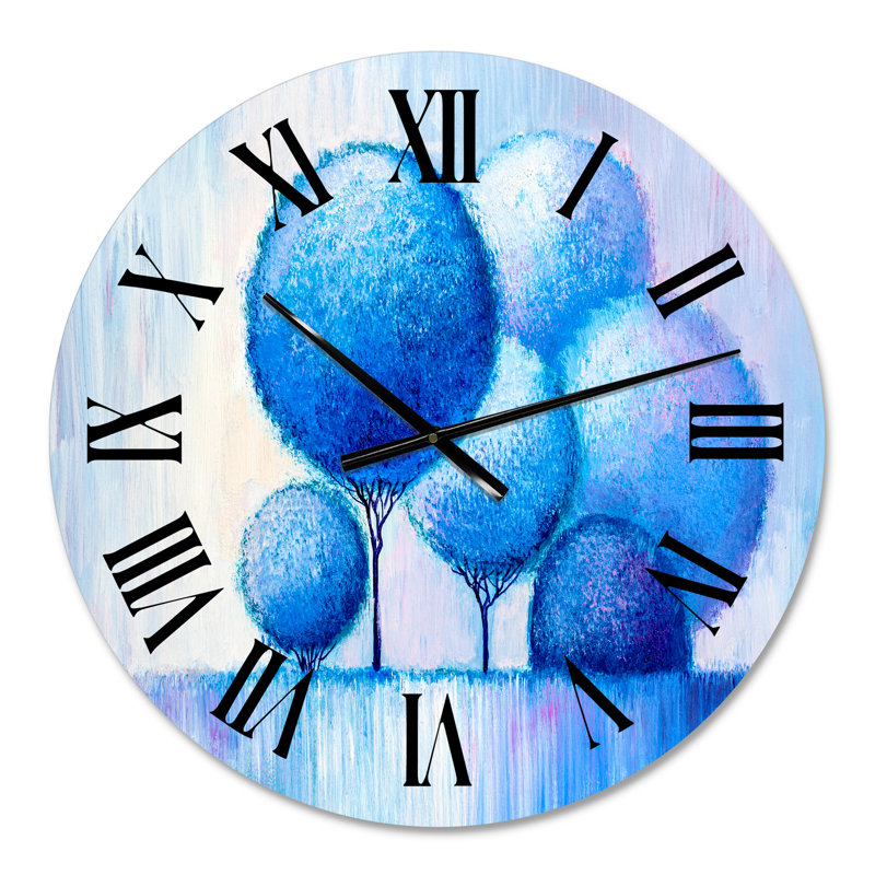 Horloge murale colorée Happy Trees pendant Sunsrise IV, Petit