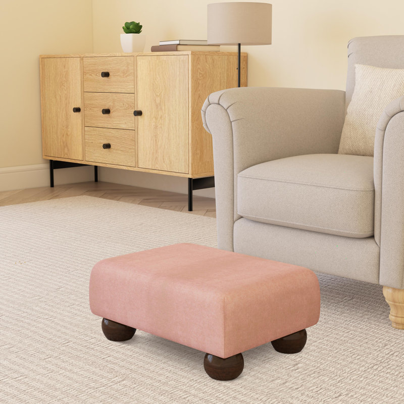 Autryville Wood Bun Feet - Fabric, Mahogany, Poz, Candyfloss
