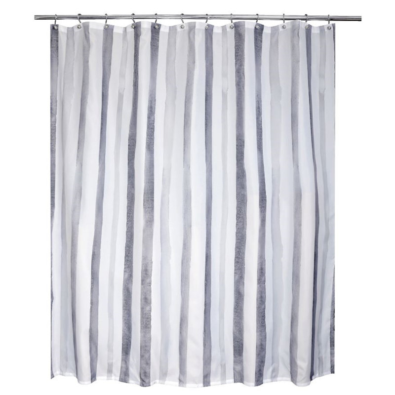 Rideau de douche rayé simple, Gris