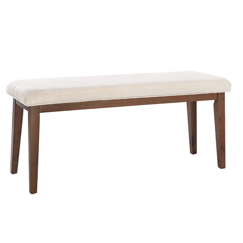 Modern Linen Upholstered Bench - 42.5" Bedroom Bench For End Of Bed, Beige
