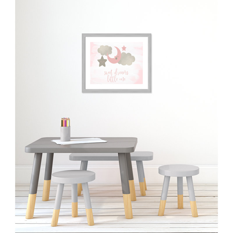 Little rêve little one, H 22,5 po x l 26,5 po x P 0,63 po, Encadré plat argent
