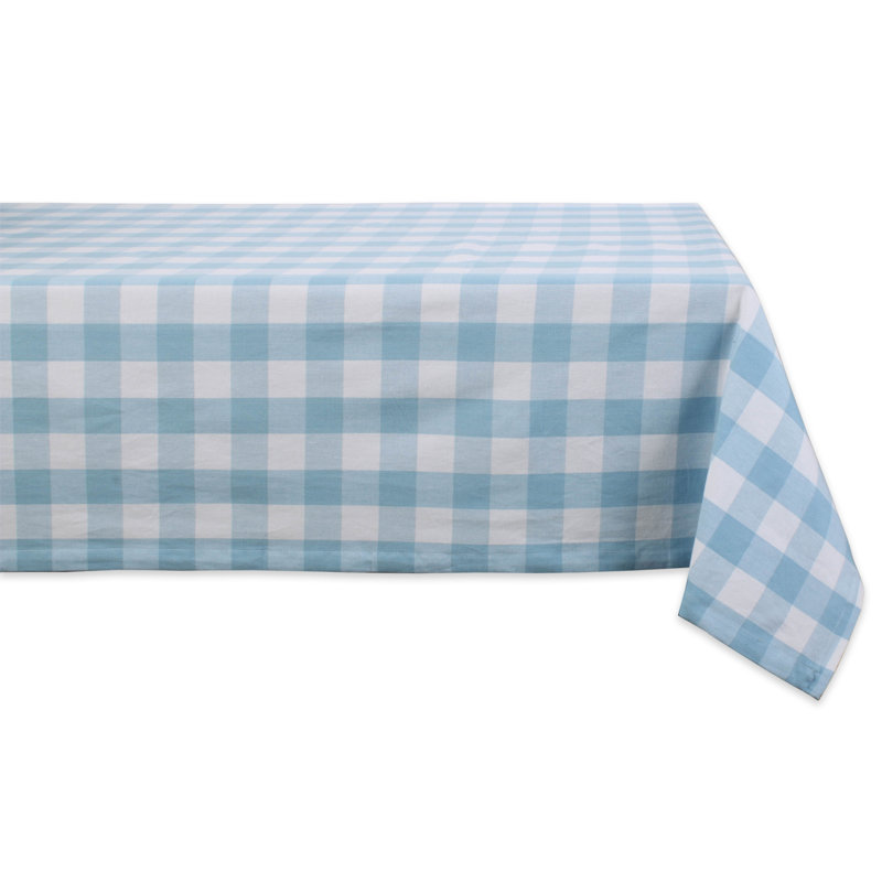 Wolsingham Gingham 100% Cotton Square Tablecloth, 120" x 60" W, Light Blue