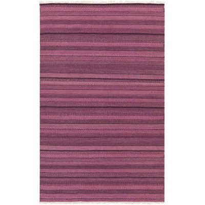 Tapis en laine tissé à la main magenta Lykins
