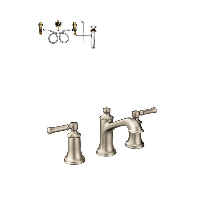 High Arc Widespread Bathroom Faucet, Brushed Nickel