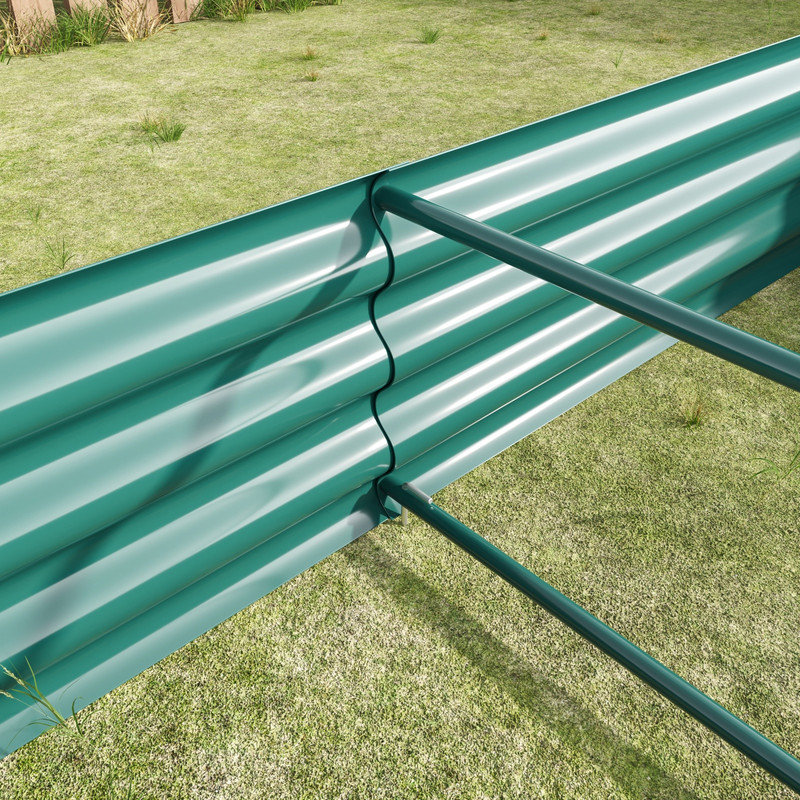 Platebande surélevée galvanisée pour jardinage, légumes et fleurs, H 11,81 po x l 70,87 po x P 35,83 po, Vert