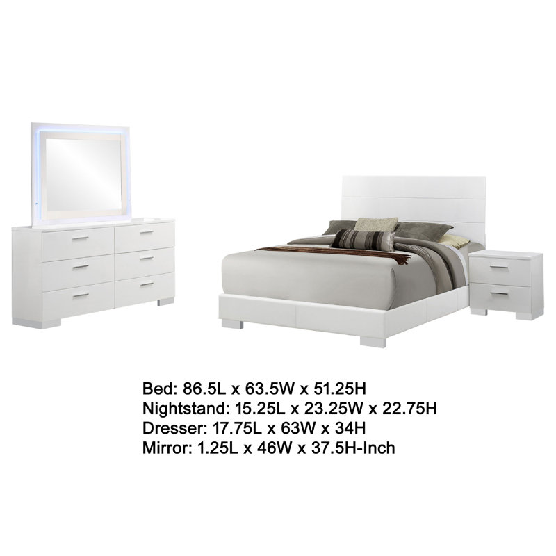 Ensemble de chambre à coucher 4 pièces Sok, Grand lit
