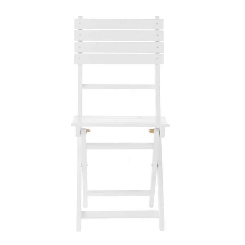 Outdoor Acacia Wood Folding Dining Chair (Set Of 2),White, White