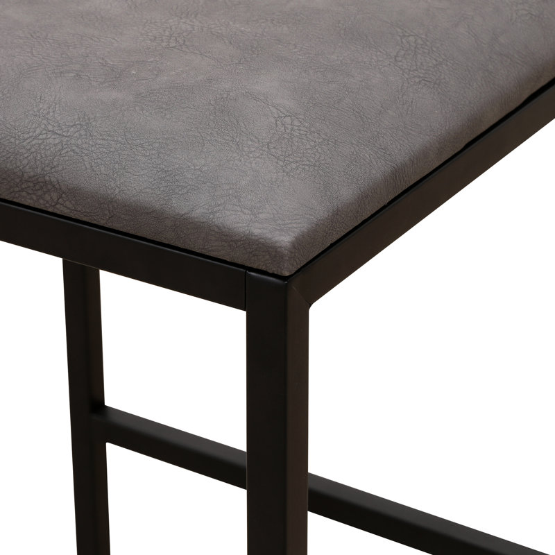 Hauteur du comptoir (2 pièces), revêtement en polyuréthane gris avec cadre en métal, confortable et élégant pour la décoration intérieure 2, pieds avec sièges, différents réglages polyvalents