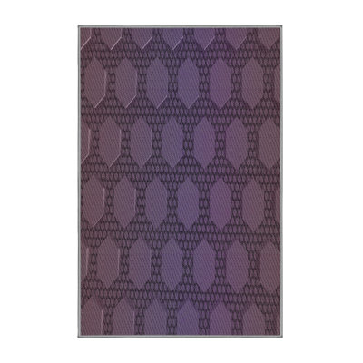 Laine tissé à la machine et polyester mauve/noir Tapis décoratif