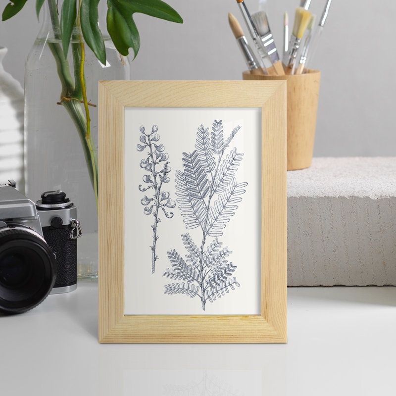 Indigo Botany Study VII, reproduction, H 6 po x l 4 po x P 1 po, Naturel