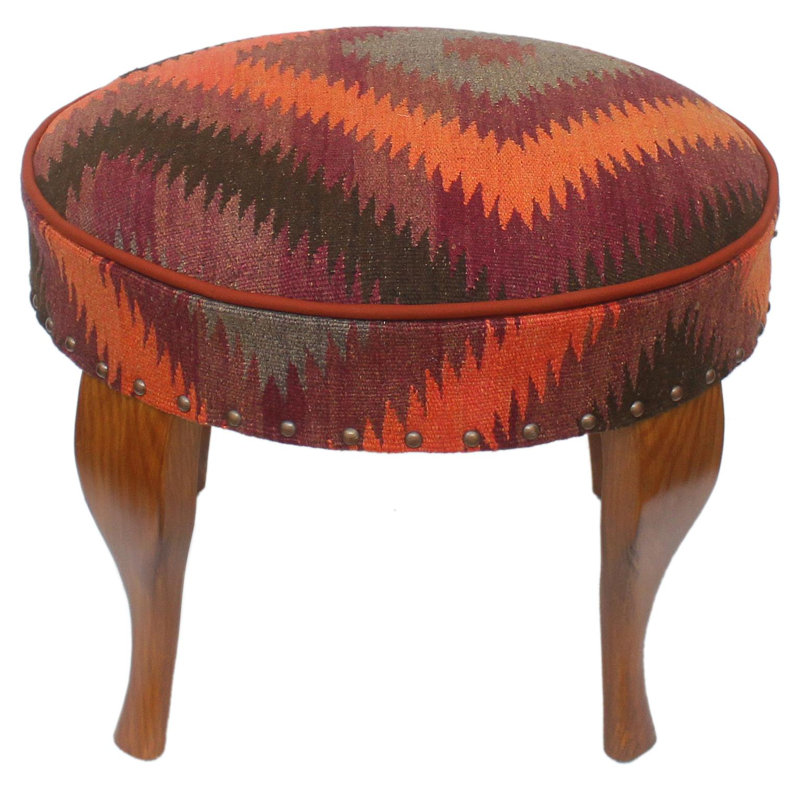 Repose-pieds Anauri, Laine antique orange Ayla