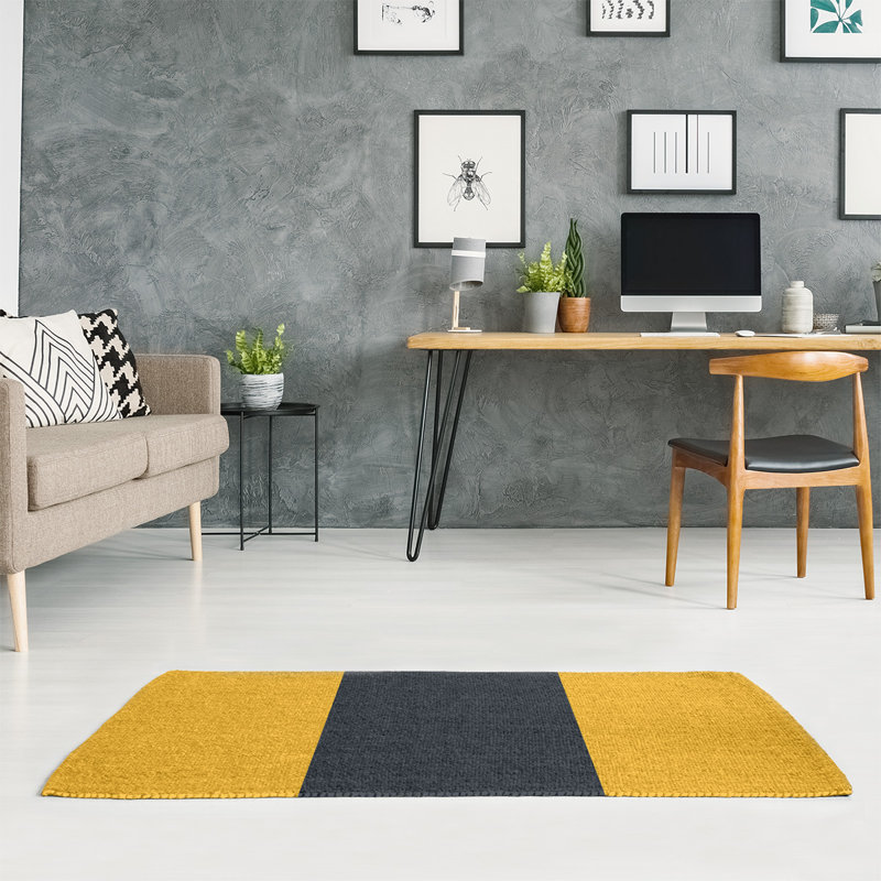 Tapis à rayures de football jaune pittsburgh, Rectangle 4 pi x 6 pi