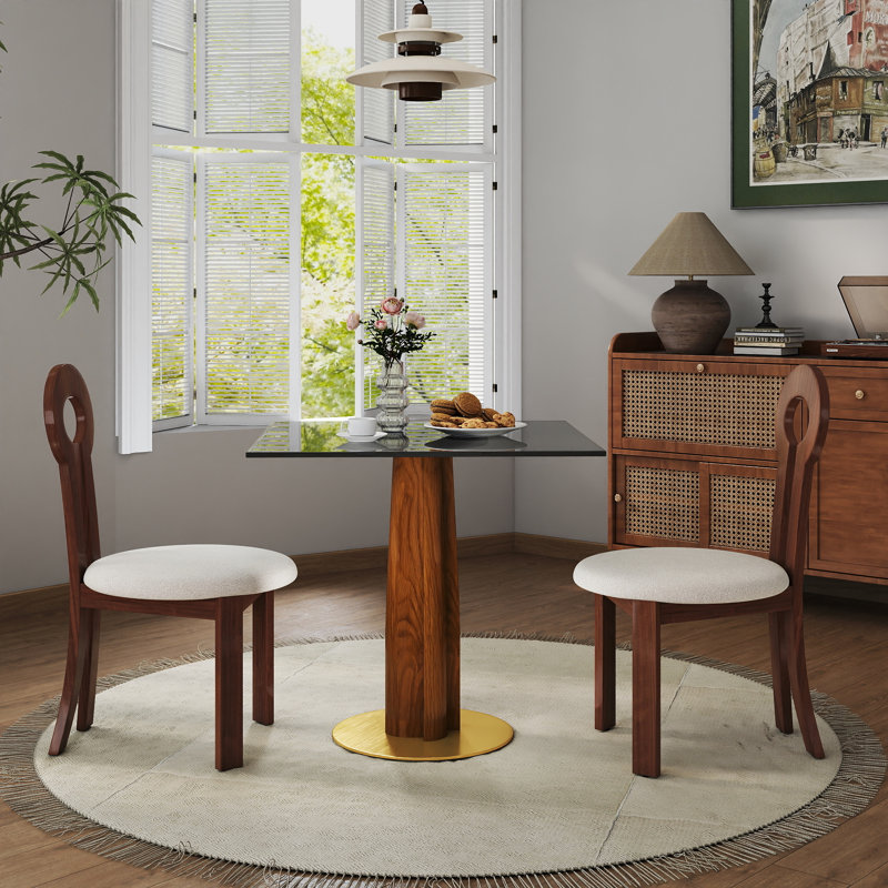 Ensemble de table et chaises de salle à manger 3 pièces Modern, Gris