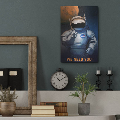 Art mural en métal «Mars Explorer Series: We Need You»