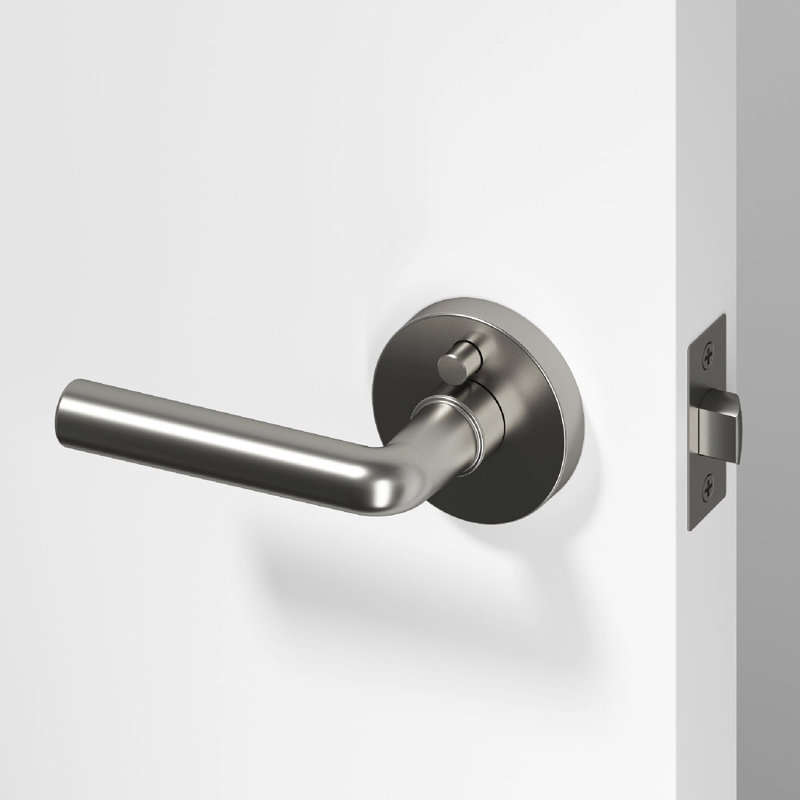  Poignée de porte Arc d'intimité moderne pour porte (pour lit et salle de bain) - Style minimaliste élégant en nickel brossé