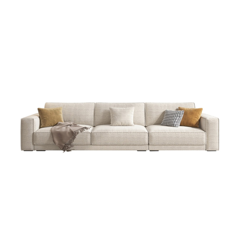 Canapé simple et moderne en coton et lin, 4, H 32,28 po x l 122,04 po x P 39,37 po