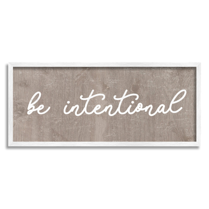 Be Be intentional rustic phrase par Lil 'Rue - impression, H 10 po x l 24 po x P 1,5 po, Giclée encadrée blanc bord de mer