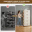 Bacs de rangement modulaires empilables de 120 QT avec couvercles, contenants de rangement à roulettes avec couvercles, bacs de rangement pliables à tiroirs pour vêtements, tiroirs de rangement pour chambre ou dortoir, crème (paquet de 2)-1757529060
