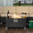 15'' H x 32'' W Outdoor Propane Fire Pit Table with Metal Cover Lid and Marble Texture Top