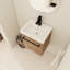 16'' Bathroom Vanity With Ceramic Sink. Floating Design. Modern Style. Plywood Construction. Oak Colour. Spacious Storage. Fits Compact Bathrooms Ideal For Small Bath Areas-1070923082