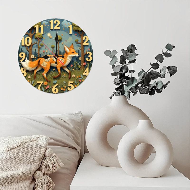 Fox Forest Wall Clock