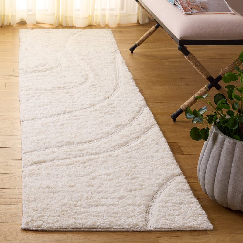 Tapis de couleur unie en coton touffeté à la main Casablanca, Tapis de couloir 2 pi 3 po x 9 pi