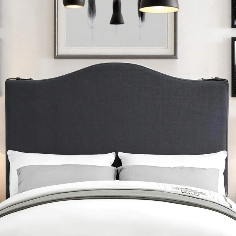Tête de lit capitonnée et capitonnée, tête de lit en bois massif avec pieds en bois, tête de lit à hauteur réglable de 47 po à 63 po, tête de lit en tissu au design moderne