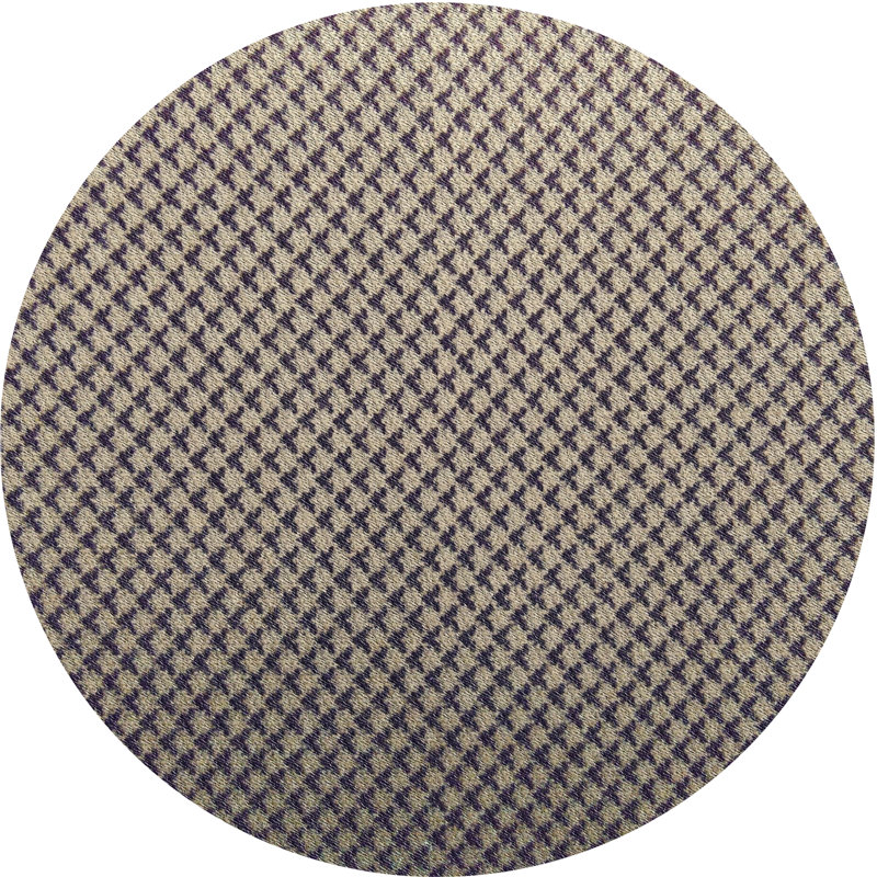 Tapis beige/noir tissé à la machine, Rond 6 pi