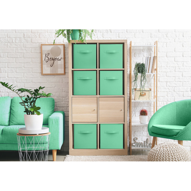 13" Large Foldable Storage Cubes with Handles 1 Piece, Teal