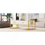 Table basse moderne moderne avec 4 tiroirs et base dorée de 47,3 po-185603476