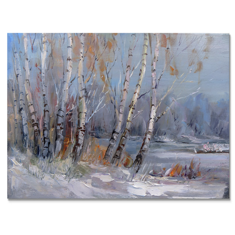 Winter Birches Forest II - On, H 8 po x l 12 po x P 0,1 po, Toile tendue