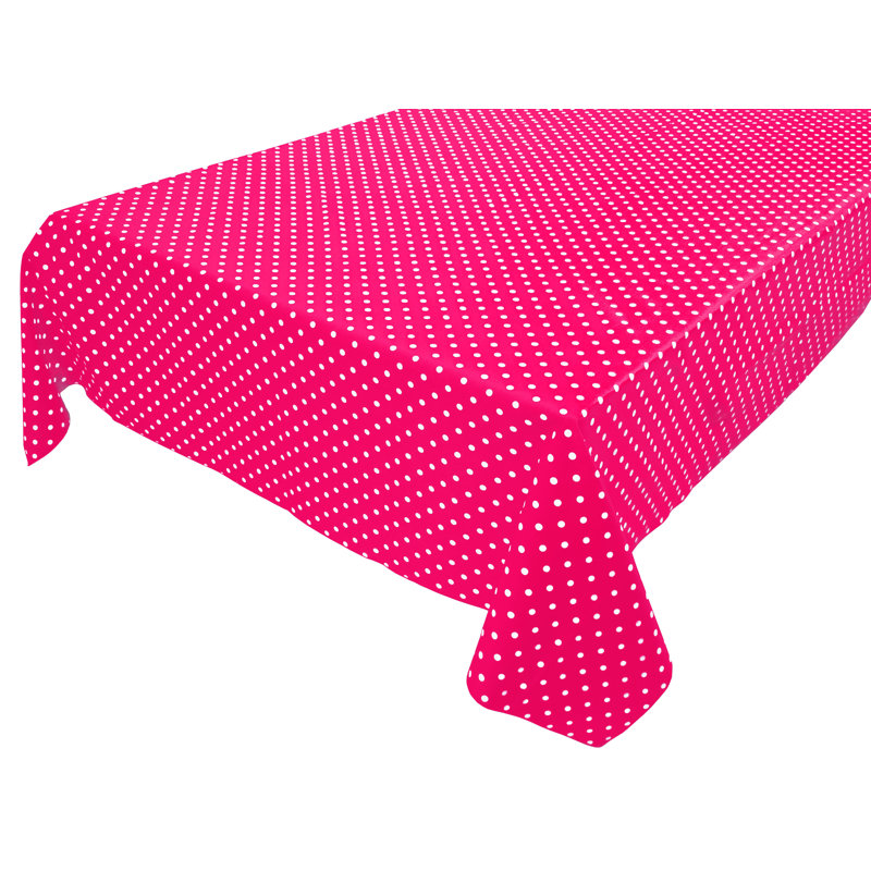 Nappes à petits pois, 48 po carré, Fuchsia / Blanc