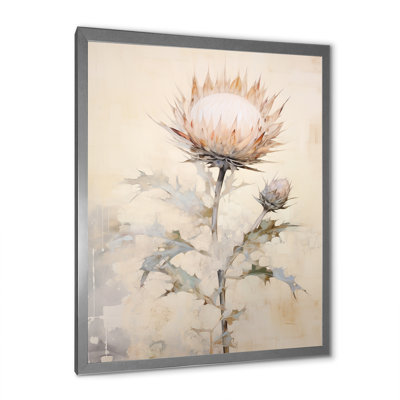 Impressions d'art murales sur chardon beige
