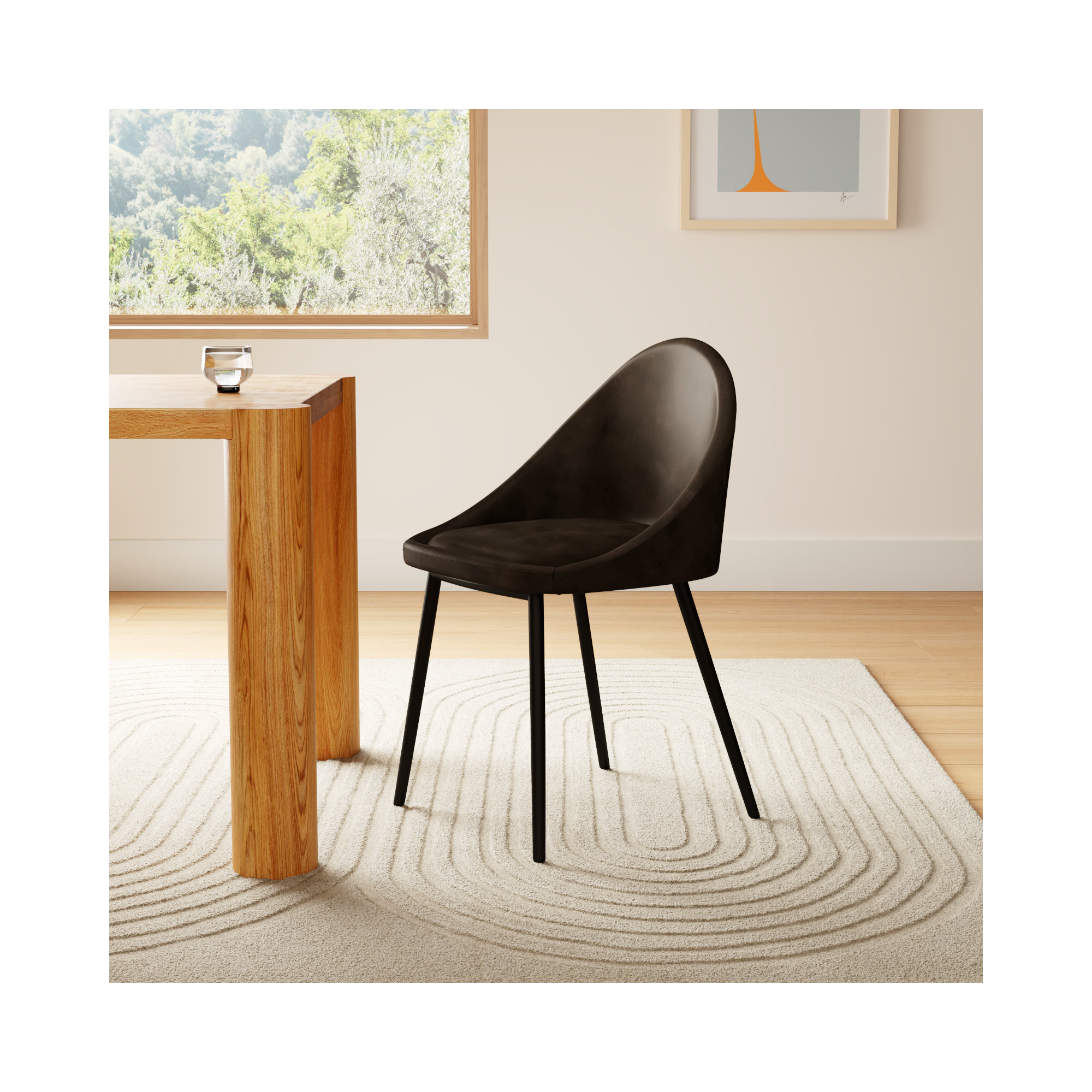 Holmes Vegan Leather Dining Chair, Tobacco