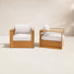 Emmett Solid Eucalyptus Wood Patio Armchair
