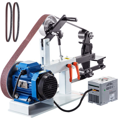 1500W 2HP Belt Sander Grinder, 2" x 82" Variable Speed Belt Grinder for Metalworking, 3 in 1 Belt Sander Polisher with 3 Grinding Moulds and Flat Platen Tool Rest for Knife Making