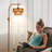 Dimmable Boho Rattan Arc Floor Lamp With 1 LED Bulb