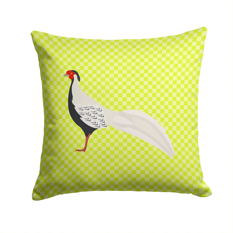 Pheasant Outdoor Throw Pillow, Green, 14" x 14"